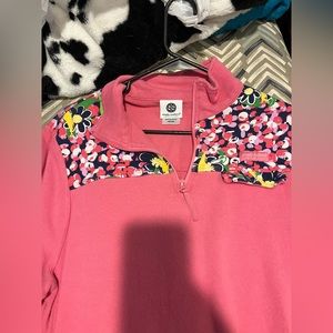 1/3 Zip Pink Simple Southern Sweater